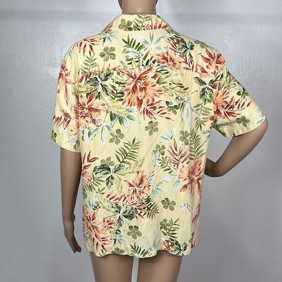 Kriss Kross Silk Tropical Hawaiian Short Sleeve Button Down Shirt Size 10 - Picture 4 of 9